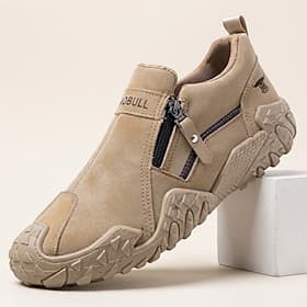 Men's Beige Outdoor Casual Sneakers Slip-On Breathable Lightweight Comfort Walking Shoes for Travel, Hiking, Weekend Outings, Daily Wear and Outdoor Leisure