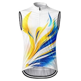 Hommes Gilet de cyclisme Maillot de cyclisme Abstrait Sans manches Cyclisme Gilet / Veste Maillot Veste avec 3 poches arrière Séchage Rapide Poche Arrière Évac