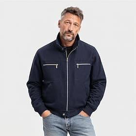 Men's 100% Cotton Harrington Jacket Lightweight Zip Up Casual Spring Fall Coat with Stand Collar Chest Pockets Black Navy Ivory