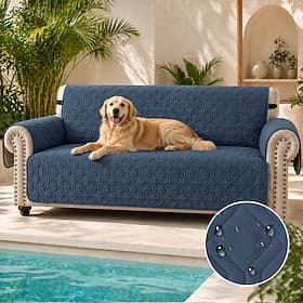100% Waterproof Sofa Covers for Dogs Pets Couch Covers For 3 Cushion Couch Sofa Pet Friendly Recliner Cover ,Burgundy Couch Protector Slipcover for 1/2/3/4 Cus