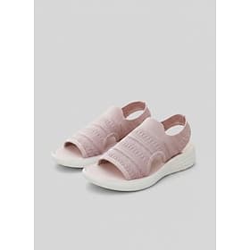 Women's Pink Knit Sandals with Lightweight Sole - Comfortable Slip-On Summer Shoes for Beach Casual Days
