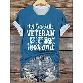 Amerikanischer Unabhängigkeitstag Damen T Shirt Druck Grafik Buchstabe Vintage Stilvoll Klassisch Kurzarm Rundhalsausschnitt Rundhals Normale Oberteile Lässig