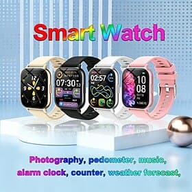 Smart Watch for Men Women, Fitness Tracker with DIY Custom Wallpaper, Heart Rate Sleep SpO2 Monitor, IP68 Waterproof, Pedometer, Music Camera Control, Weather