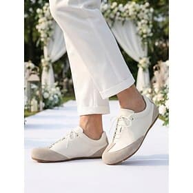 Men's White Minimalist Dress Shoes - Lightweight Lace-Up Comfort Formal Footwear - Clean Gentleman Style for Garden Weddings, Outdoor Celebrations and Smart Oc