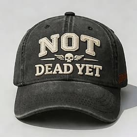 DD-214 Embroidered Baseball Cap, NOT DEAD YET Vintage Military Dad Hat for Men, Adjustable Cotton Twill, Patriotic Gift for Veterans, Outdoor Casual Hat