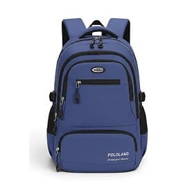 Student Large Capacity Waterproof Backpack for Boys Teens, Polyester School Bookbag with Multi Compartments, Laptop Travel Backpack with Luggage Strap, Casual