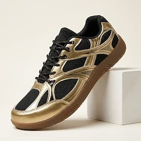 Men's Colorblock Walking Sneakers, Lace-Up Retro Sport Shoes, Comfortable Casual Shoes for Outdoor, Travel, Daily Wear