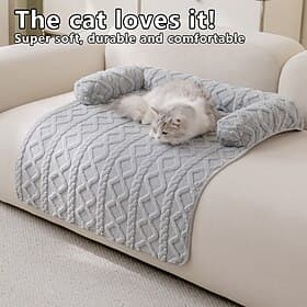 Calming Warm Pet Cushion Mat for Winter, Ultra Soft Thickened Dog Bedding, Non-Slip Washable Cat Cushion Nest Cover for Small Medium Dogs
