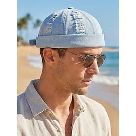 Men's Vintage Distressed Denim Cotton Cap – Multi-Color Options, Retro Washed Hat for Beach Vacation, Daily Casual Wear, and Outdoor Activities
