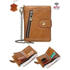 Men's Genuine Leather Wallet – Multi-Card, Cash and Coin Organizer, Durable Classic Design, Business Casual, Daily Carry, Travel, Multiple Colors