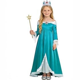 Jeu vidéo de plombier Princesse Galaxie Princesse Étoile Princesse des Étoiles Robe Costume élégant Fille Enfant Halloween Carnaval Soirée Comic-Con