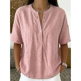Femmes Chemise Couleur Unie Uni Élégant Quotidien Classique Sans manches Hauts Longs Occasionnel Bleu Noir Jaune Vert Kaki Été Printemps