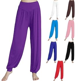Women's Yoga Pants Harem Pants Bloomers Lightweight High Waist Gym Pilates Zumba Bottoms Solid Color Black White Pink Modal Fall Sports Activewear Micro-elasti