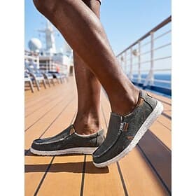 Men's Dark Gray Slip-On Loafers for Island Cruise - Lightweight Breathable Casual Walking Shoes - Comfortable Resort Style Footwear for Vacation Travel, Deck