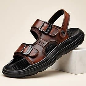 Men's Fisherman Sandals, Adjustable Buckle Open Toe Walking Sandals, Comfortable Outdoor Shoes for Beach, Travel, Daily Wear