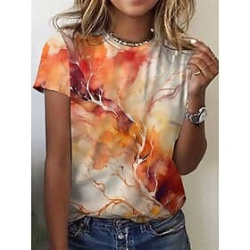 American Independence Day Women's T Shirt Print Graphic Plants Independence Day Vintage Stylish Classic Short Sleeve Crew Neck V Neck Round Neck Regular Tops C