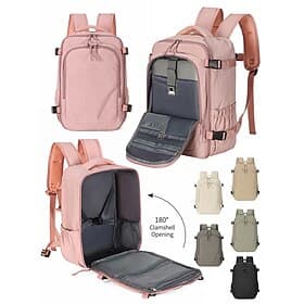 Waterproof Nylon Travel Backpack for Men Women, Large Capacity Multi Compartment Laptop School Bag, Carry On College Backpack for Campus, Weekend Trips, Daily