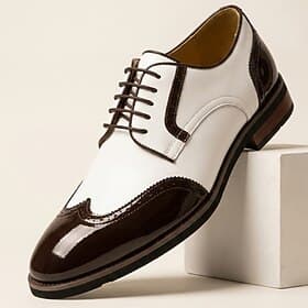 Men's Two Tone Oxford Dress Shoes, Lace-Up Formal Shoes for Business, Wedding, Banquet and Evening Events