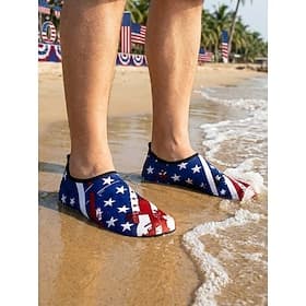 Men's Patriotic Water Shoes – Lightweight Quick-Dry American Flag Beach Shoes for 4th of July, Beach, Poolside Water Sports
