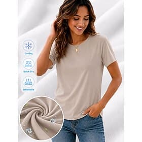 Women's Summer Cooling T-Shirt – Quick-Dry, Breathable, Lightweight Plain Tee for Outdoor Casual Wear