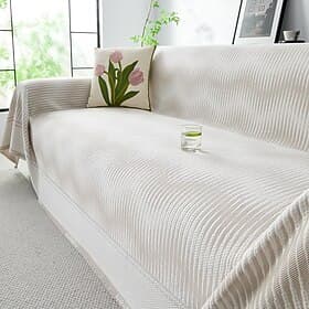 Summer Cooling Sofa Mat - Breathable Ice Silk Couch Pad, Non-Slip Washable Furniture Protector, Nordic Style Summer Seat Cover