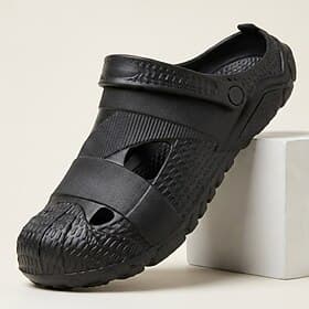 Men's Closed Toe Garden Clogs, Breathable Slip-On Outdoor Shoes, Lightweight Non-Slip Shoes for Beach, Yard, Daily Wear