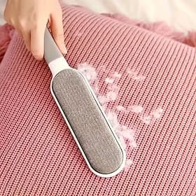 Lot de 5 brosses anti-peluches réutilisables et lavables - double face, pour éliminer les poils d'animaux et l'électricité statique des vêtements, canapés et t