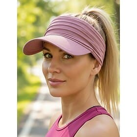Women's Elastic Polyester Visor Hat, Stretch Fabric Cap for Casual Outdoor, Travel, and Vacation, Multi-Color Options, Comfortable Summer Headwear for Women