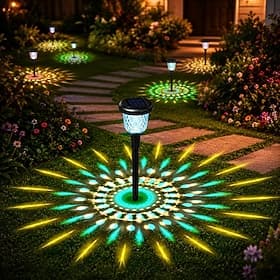 1 PC Solar Pathway Lights Color Changing Solar Garden Lights IP65 Waterproof Outdoor Landscape Path Lights for Yard Lawn Patio Driveway Decorative