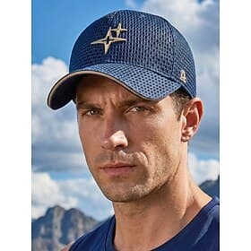 Herren-Truckerkappe aus Mesh – atmungsaktive Baseballkappe aus Polyester mit Sternenstickerei, in verschiedenen Farben erhältlich, verstellbarer Druckknopfvers