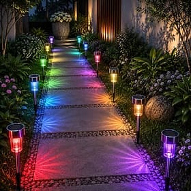 12pcs luci solari da giardino per prato all'aperto a led luce solare impermeabile patio illuminazione percorso cortile lampada decorazione paesaggio