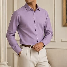 Men's Shirt Modal Blend Business Shirt Purple