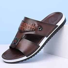 Men's Buckle Slide Sandals, Open Toe Casual Summer Shoes for Beach, Resort, Travel and Outdoor Daily Wear