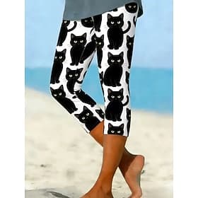 Women's Capri Pants Chinos Leggings Vacation Fashion Streetwear Capris High Waist Graphic Abstract Geometic Print Comfort Soft Comfortable Stretchy Daily Outdo