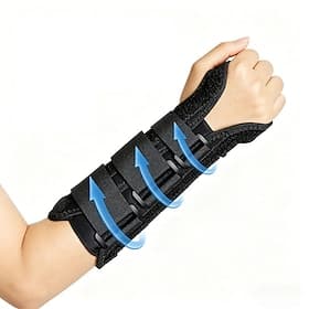 Long Wrist Brace Splint with 4 Adjustable Straps - Extended Forearm Support for Carpal Tunnel, Tendonitis, and Wrist Fractures