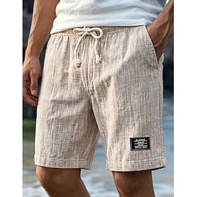 Per uomo Shorts Shorts di Lino Pantaloncini Estivi Shorts da Spiaggia Coulisse Elastico in vita Semplice Comodità Traspirante Lunghezza al ginocchio Casuale Qu
