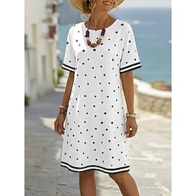 Mujer Mini vestido Vestido de verano Vestido estilo camiseta Vestido de una línea Vacaciones Casual Diario Playa Festivos Ajuste regular Graphic Geométrico A L