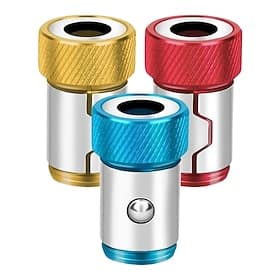 3 Pack Magnetic Screw Ring, Metal Magnetizer Ring for 1/4 Inch Hex Shank Screwdriver Bits, Universal Removable Bit Magnetizer for Electric Manual Screwdrivers