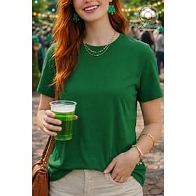 Women's 100% Cotton T-Shirts - Quality Vintage Short Sleeve Crew Neck Tee
