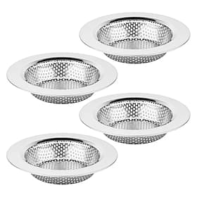 4-Pack Kitchen Sink Strainer, Stainless Steel Drain Filter with 4.4 Outer Diameter, Fits 3 Sink Drain Holes, Anti-Clogging Mesh Basket, Rust-Free Dishwasher S