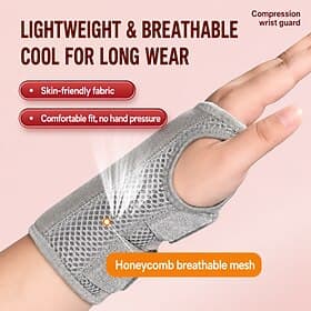 Carpal Tunnel Wrist Brace for Men Women - Breathable Wrist Support with Removable Splint for Tendonitis, Arthritis, and Pain Relief - Adjustable Night Day Su