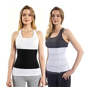 Postpartum Abdominal Binder Post-Surgery Support Belt - Adjustable Belly Band Breathable Waist Trimmer for Women Men