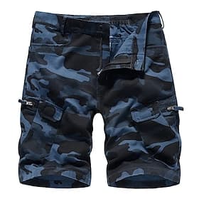 Homme taille confortable Pantalon cargo Shorts cargo Shorts Short décontracté Taille Élastique Multi-poches Poche à Rabat Camouflage Longueur Genou Occasionnel
