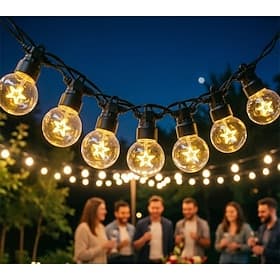 Guirlandes lumineuses d'extérieur, ampoules G40 incassables pour terrasse, guirlandes lumineuses extérieures étanches, éclairage LED extérieur pour jardin, cou
