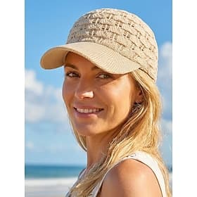Casquette de baseball pour femme en crochet, chapeau d'été respirant en maille polyester, bonnet ajustable en dentelle, chapeau léger de protection solaire pou