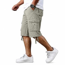 Homme taille confortable Pantalon cargo Shorts cargo Shorts Short décontracté Avec Poches Taille Élastique Uni Longueur Genou Occasionnel Extérieur Vêtements d