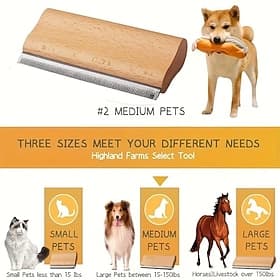 Wood PET Cat Dog Horse Removal Shedding Grooming Tool Hair Brush Comb Long Hair self-Cleaning