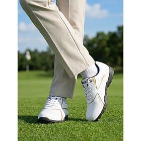 Men's Vintage Sporty Outdoor Golf Microfiber Waterproof Comfortable Breathable Lace-up White Summer Spring Fall