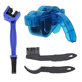 Bike Chain Cleaner Kit - 4Pcs Bicycle Chain Scrubber Maintenance Tool Set with Brushes for Road, Mountain, MTB, Hybrid Bikes, Professional Deep Cleaning Kit f