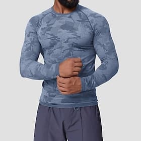 Homme Camouflage T-shirt de course T-shirt athlétique T-shirt de Gym Chemise d'entraînement Été Printemps Automne Hiver manche longue Séchage Rapide Léger Évac